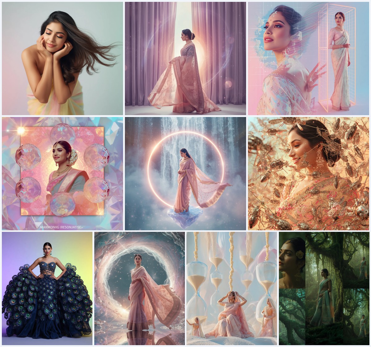 Best 10 Saree Soft Focus AI Prompts for Dreamy Romanticism | Retro style prompt for gemini girl in saree instagram