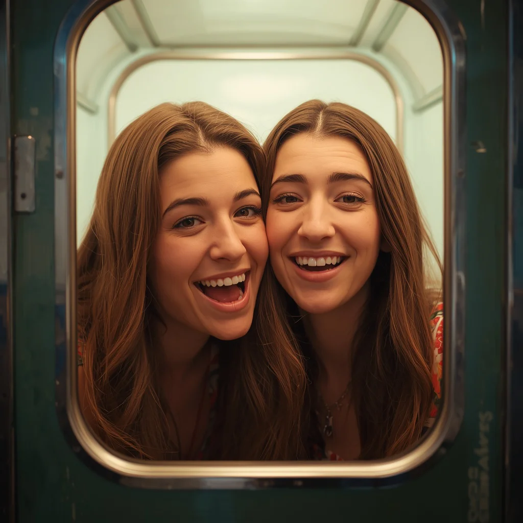A Couple's Playful Photo Booth Moment — AI image prompt